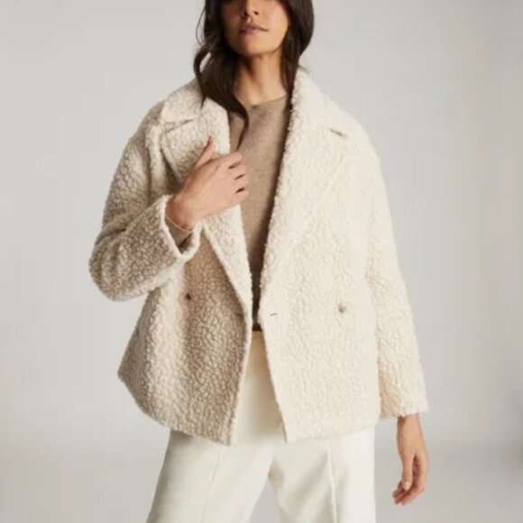 Reiss wool-blend teddy coat US 2 - Picture 1 of 4